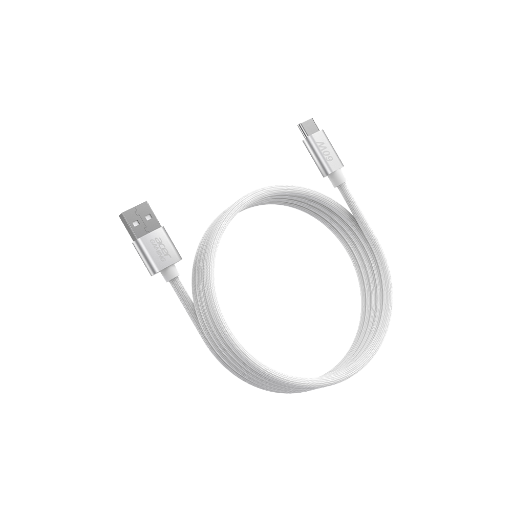 AcerGaming USB-A to USB -C 珪膠編織線1m-白
