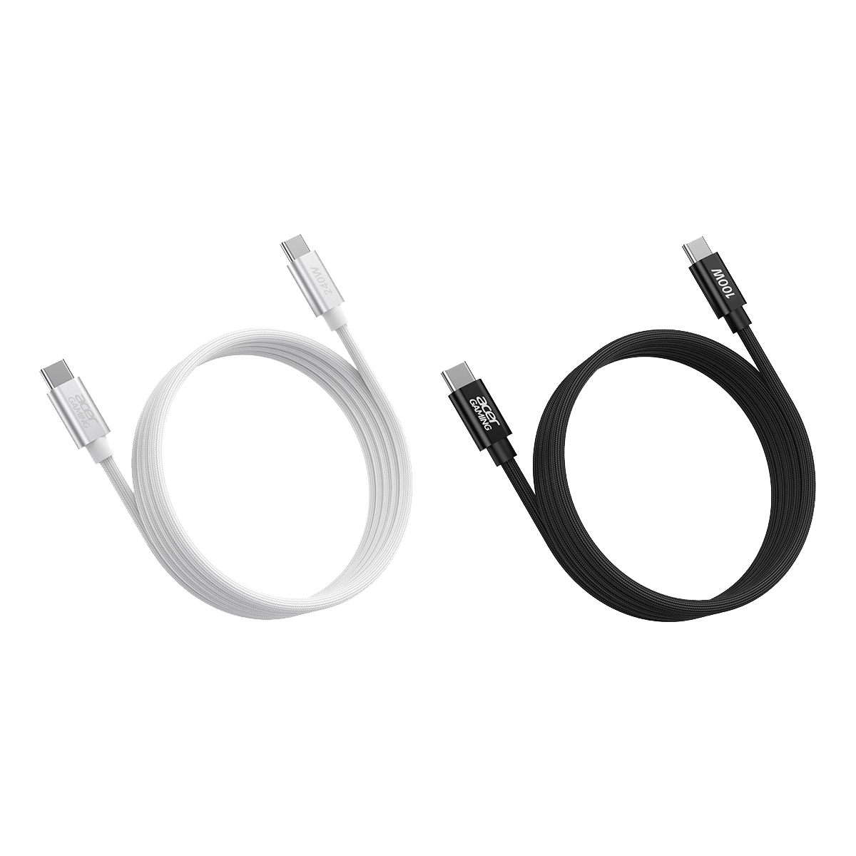 AcerGaming USB-C to USB-C珪膠編織線1.2M-白