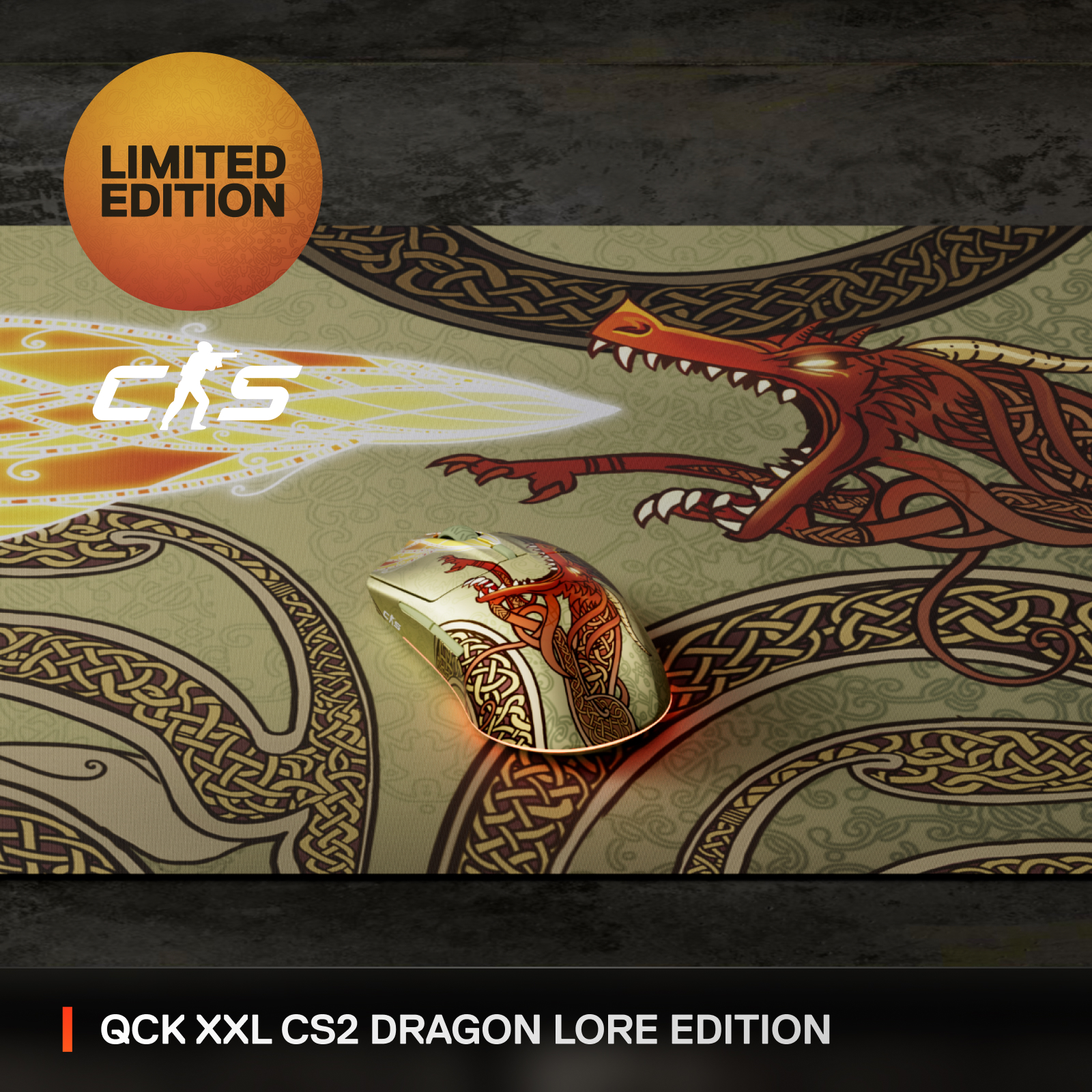 SteelSeries賽睿QcK電競鼠墊XXL-CS2 Dragon Lore版(預購7月中到貨)