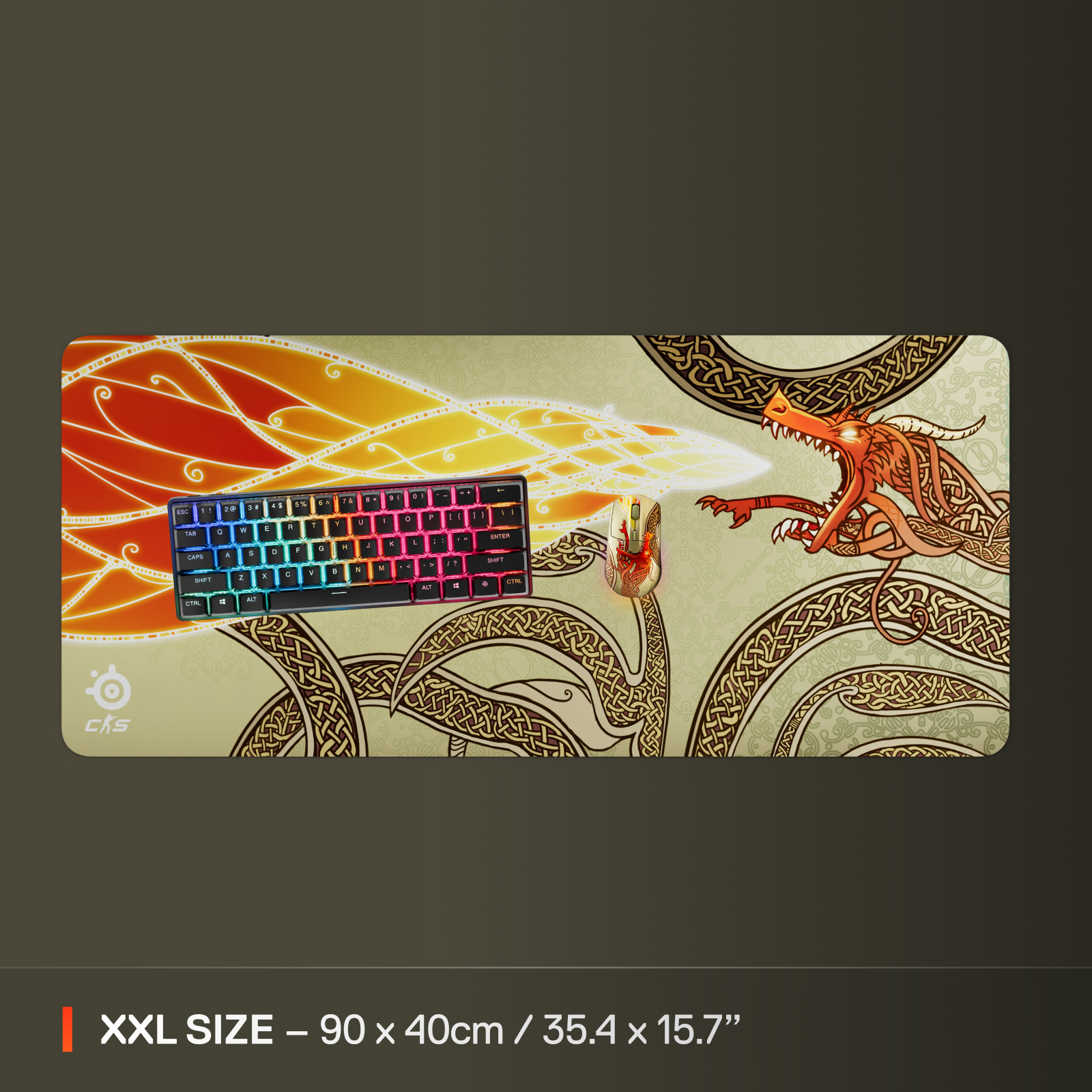 SteelSeries賽睿QcK電競鼠墊XXL-CS2 Dragon Lore版(預購7月中到貨)