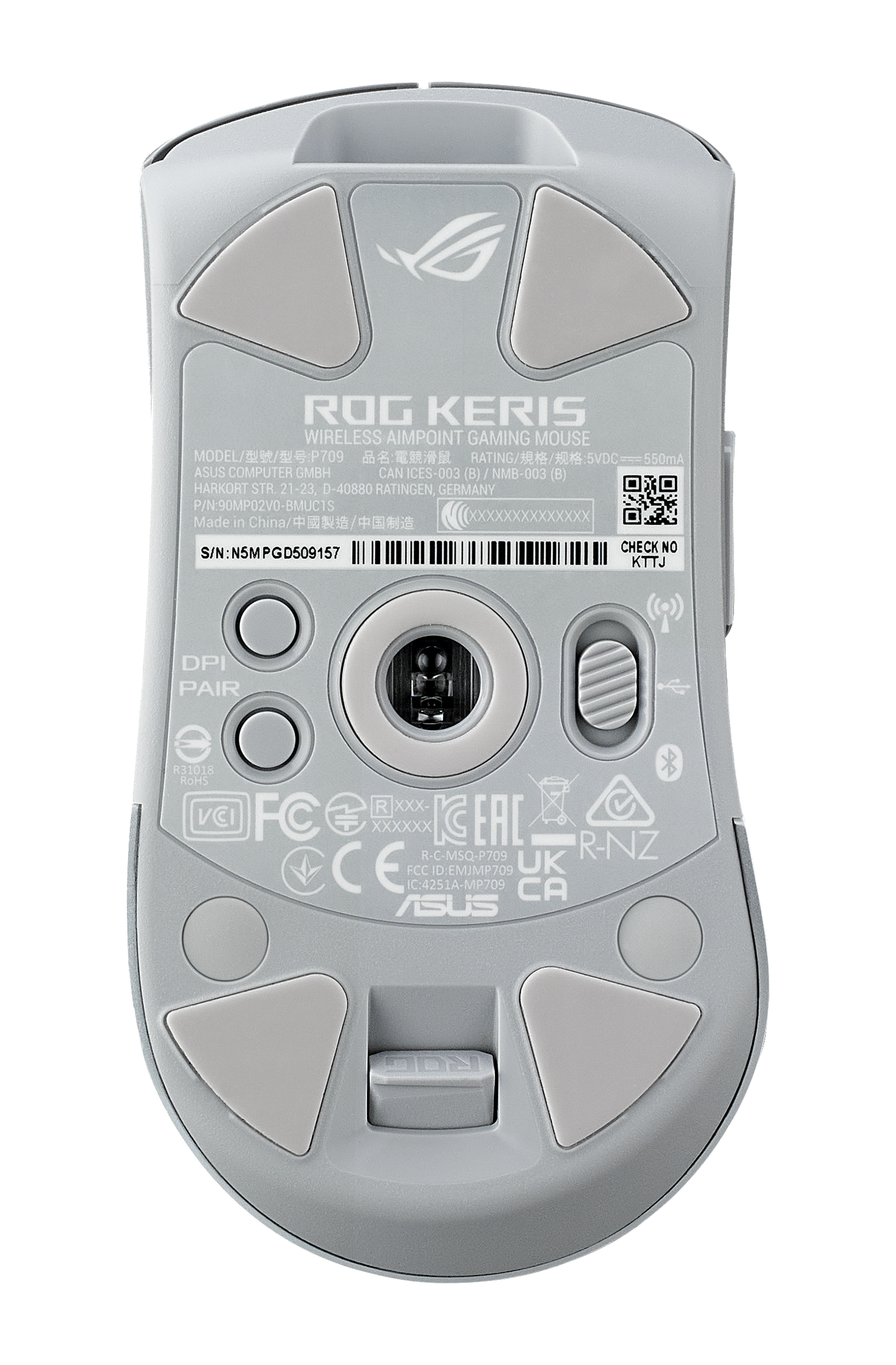 華碩ROG-KERIS-WL-AP三模電競滑鼠-白